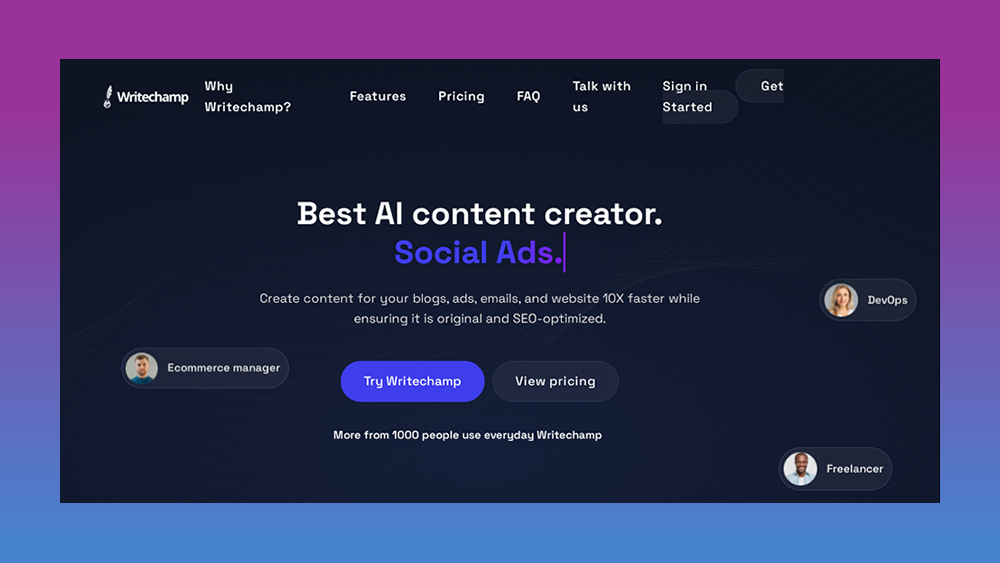 Writechamp AI Copywriting