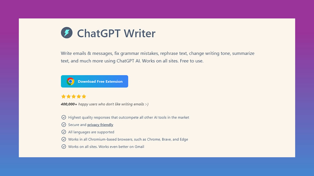 ChatGPT Writer AI
