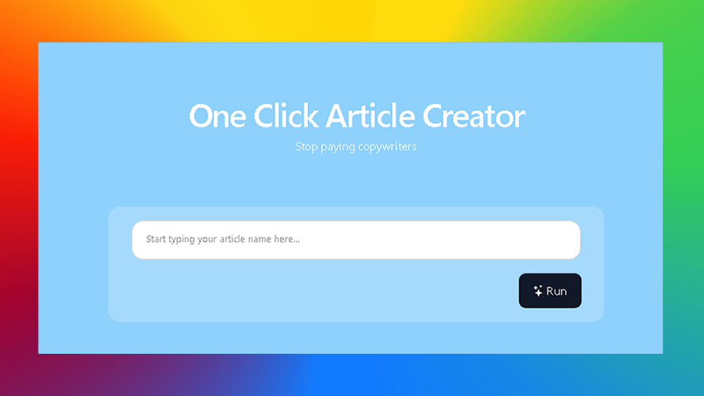 One Click Article Creator AI