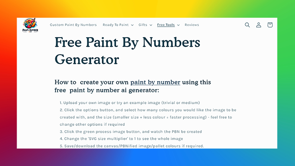 Free Paint By Number Generator AI